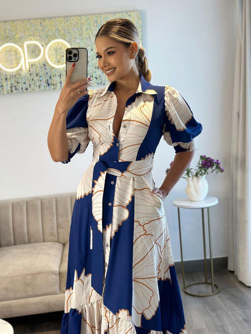 Short-sleeved Maxi Dress